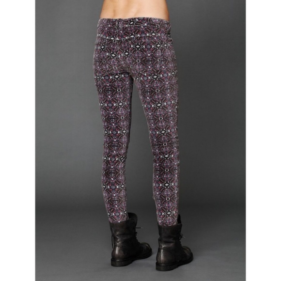 Free People Skinny Printed Velvet Jeans - Picture 6 of 6